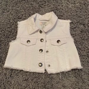 White denim vest